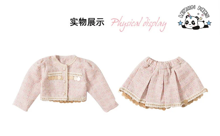 LEZONKIDS - Conjunto de vestido de princesa para crianças com remendos de lantejoulas no estilo de moda para meninas novo direto da fábrica